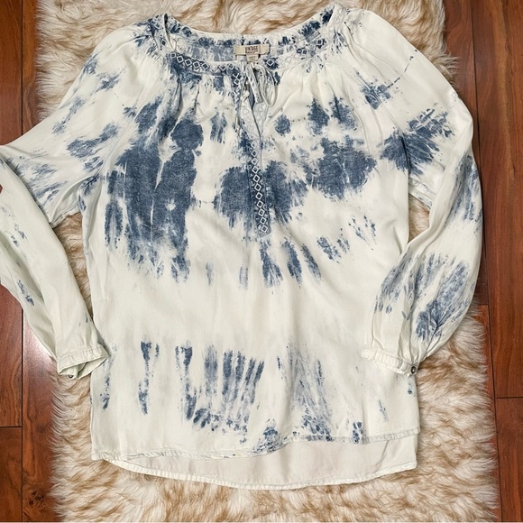 Vintage America tie dye long sleeve peasant blouse - Picture 2 of 6